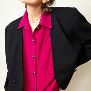 Vintage Wool Crop Double Breasted Jacket